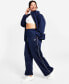 Фото #1 товара Plus Size Pull-On Drawstring-Waist Tricot Pants
