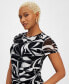 Women's Abstract-Print Mesh Top, Created for Macy's