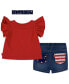 Фото #2 товара Baby Girls Top, Shorts and Headband Set