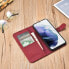 Skórzane etui portfel do Galaxy S22+ Leather Wallet Case bordowy