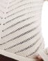 NA-KD laddered knit jumper in off white Белый, 2XS - XXS - фото #2