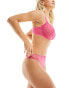 Фото #2 товара Ivory Rose heart mesh high waist thong in hot pink