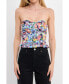 Фото #1 товара Women's Floral Ruched Strapless Top