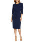 Women's Tie-Front 3/4-Sleeve Crepe Knit Dress