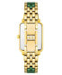 Фото #3 товара Часы Anne Klein Three Hand Rectangular Gold Tone Green Ceramic Watch