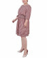 Plus Size 3/4 Sleeve Dobby Smocked Waist Dress