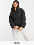 Фото #1 товара Pieces Petite belted padded bomber jacket in black