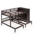 Фото #4 товара Full-Over-Twin-Twin Bunk Bed With Shelves, Wardrobe And Mirror