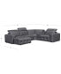 Фото #12 товара CLOSEOUT! Haigan 5-Pc. Leather Chaise Sectional Sofa with 1 Power Recliner, Created for Macy's
