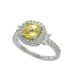 ფოტო #1 პროდუქტის Suzy Levian Sterling Silver Yellow & White Cubic Zirconia Engagement Ring