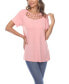 ფოტო #1 პროდუქტის Women's Crisscross Cutout Short Sleeve Top