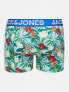 Jack & Jones 3 pack trunks with pineapple print in blue