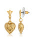 14K Gold-Dipped Textured Heart Drop Earrings