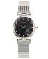 ფოტო #1 პროდუქტის Women's Swiss Classic Diamond (1/8 ct. t.w.) Stainless Steel Bracelet Watch 24mm