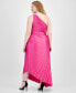 Фото #2 товара Trendy Plus Size Asymmetric-Neck Pleated Gown