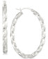 ფოტო #1 პროდუქტის Textured Hoop Earrings in Sterling Silver