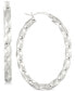 Фото #1 товара Textured Hoop Earrings in Sterling Silver