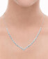 ფოტო #2 პროდუქტის Diamond V Statement Necklace (2 ct. t.w.) in 14k White Gold, 16" + 2" extender