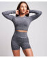 Фото #1 товара Women's Acelle Recycled Long Sleeve Crop Top - Grey Marl