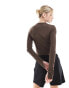 Nike One Dri-Fit tight long sleeve top in baroque brown