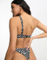 ASOS DESIGN mix and match one shoulder flexi wire bikini top in mono spot