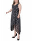 Фото #3 товара Plus Size Sleeveless Wrap Chiffon Dress