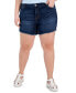 Фото #1 товара Trendy Plus Size Frayed Bermuda Denim Shorts