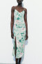 Фото #2 товара Платье миди из смесового льна с цветочным принтом ZARA