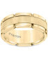 Фото #2 товара Men's Brushed Comfort-Fit 8mm Wedding Band in Yellow Tungsten Carbide