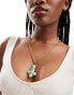 Фото #7 товара Neck On The Line paloma gold plated stainless steel long amazonite stone statement necklace