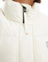 Superdry Sports puffer cropped jacket in off white