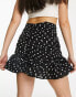 Фото #4 товара In The Style x Georgia Louise ruffle detail mini skirt in mono spot print