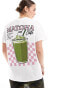 ASOS DESIGN oversized t-shirt with matcha latte graphic in white