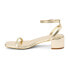 Фото #3 товара BEACH by Matisse Belle Metallic Block Heels Ankle Strap Womens Gold Dress Sanda