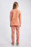 Фото #5 товара Kız Çocuk Baskılı Uzun Kollu Pijama Takımı