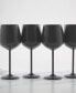 Фото #2 товара 18 Oz Brushed Black Stainless Steel White Wine Glasses, Set of 4