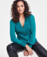 ფოტო #1 პროდუქტის Women's Button-Front Chiffon-Sleeve Cardigan,Created for Macy's