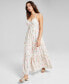 Фото #3 товара Women's Linen-Blend Button-Front Maxi Dress, Created for Macy's