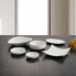 Плоская тарелка Quid Select Filo Белый Чёрный Пластик Треугольный 26 x 21 x 5,9 cm (9 штук)