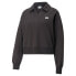 Фото #1 товара Puma Downtown Oversized Collared Sweatshirt Womens Black Casual Athletic Outerwe