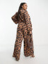 Never Fully Dressed Plus wide leg jumpsuit in leopard print Tieraufdruck, UK 18 - фото #3