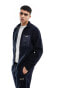 Armani Exchange zip thru borg sweatshirt in navy