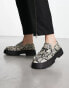 ASOS DESIGN chunky loafers in faux snake