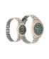 ფოტო #2 პროდუქტის Men and Women's Analog Shiny Two-Tone Metal Bracelet His Hers Watch 42mm, 34mm Gift Set