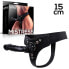 Фото #1 товара Страпон Mistress с эластичными ремнями и силиконовым фаллосом 15 см, черный