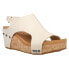 Corkys Carley Studded Wedge Womens Off White Casual Sandals 30-5316-CREA