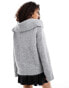 Фото #4 товара Urban Revivo oversized collar marled jumper in grey