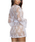 Women's All Over Scalloped Lace Sheer Lingerie Wrap Robe