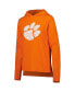 Women's Orange Clemson Tigers Long Sleeve Hoodie T-shirt and Pants Sleep Set