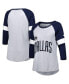 Фото #1 товара Women's Dallas Cowboys Heather Gray/Navy Football Pride Raglan 3/4-Sleeve T-Shirt